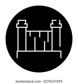 Zaun с farbiges Zeilensymbol. Piktogramm für die Webseite.