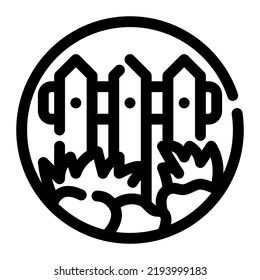 Fence Line icon vector design and illustration template