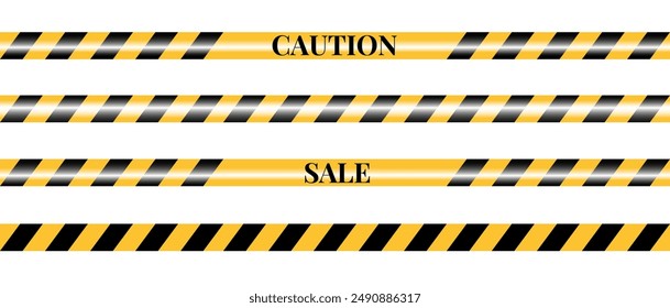 Fence line sale discount banner. offer sale. barrier tape vector template. Sale label and discount background, discount promotion marketing poster
