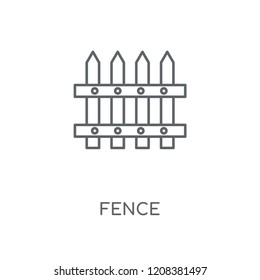 Fence linear icon. Fence concept stroke symbol design. Thin graphic elements vector illustration, outline pattern on a white background, eps 10.