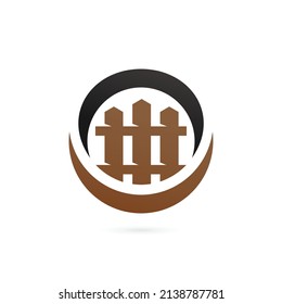 fence logo in circle sign