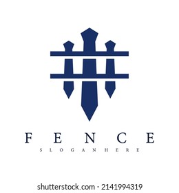 fence logo design icon vector	