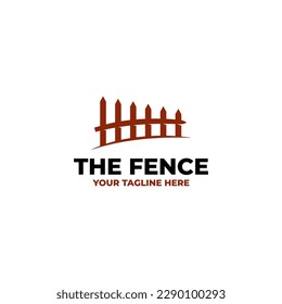 Fence logo design, landscaping wooden fence logo illustration design template