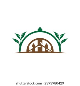 Fence logo design, landscaping wooden fence logo illustration design template.EPS 10