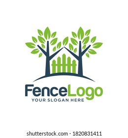 Fence Logo Design Stock Vector Template 
