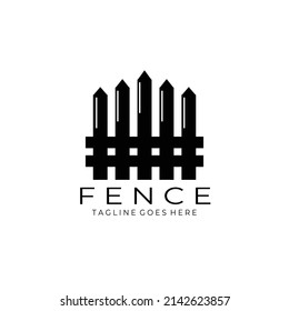 fence  logo design, vintage, vector, illustration 
