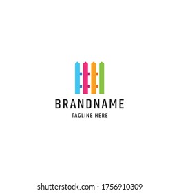 Fence logo icon design template vector