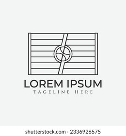 fence logo icon line art design, steel gates concept minimalist inspiration design.