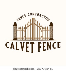 fence logo. iron fence for home yard or horse stable