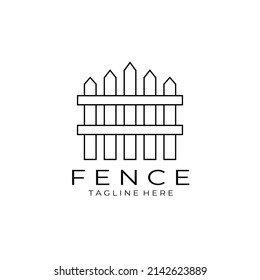 diseño de ilustración vectorial del logotipo de la valla, arte de línea, minimalista