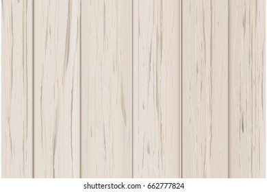 Fence made of a light pine wood. Wooden texture. Vintage background.  Vector illustration.
