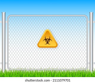 Fence mesh radioctive, great design for any purposes. Vector graphic. Vector illustration.