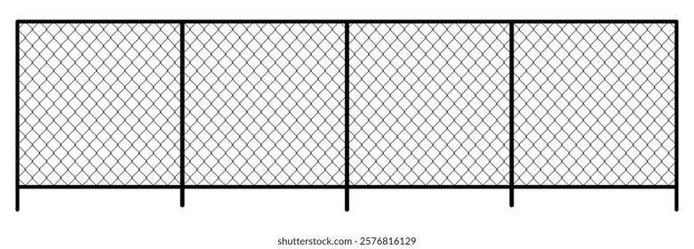  Fence metal barrier, Chain link fence vector isolated on white , Metal Wire Fence.