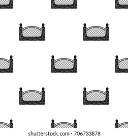 A fence of metal and bricks. A different fence single icon in black style vector symbol stock illustration web.