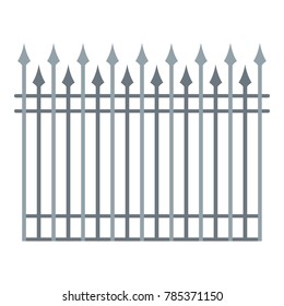 Fence with metal rod icon. Flat illustration of fence with metal rod vector icon for web.