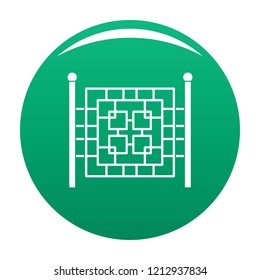 Fence with metal square icon. Simple illustration of fence with metal square vector icon for any design green