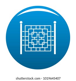 Fence with metal square icon vector blue circle isolated on white background 