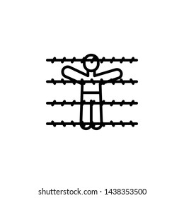 fence migration outline icon. element of migration illustration icon. signs, symbols can be used for web, logo, mobile app, UI, UX
