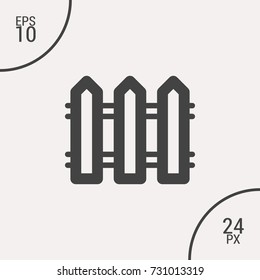 Fence minimal icon. Paling line vector icon for websites and mobile minimalistic flat design.