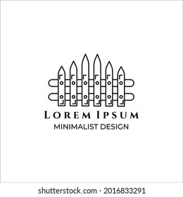 fence minimalist vintage logo vector illustration design