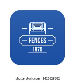 Fence modern icon blue vector isolated on white background