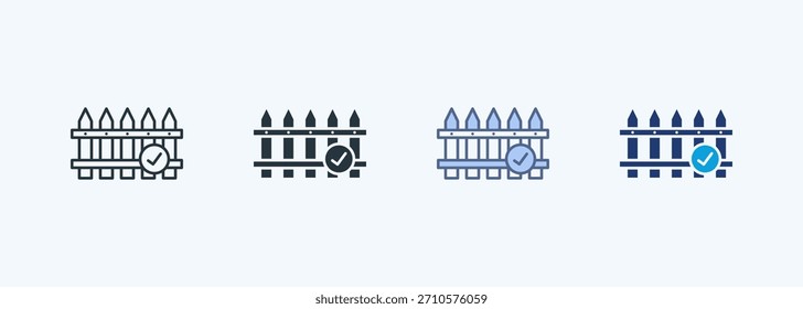 Colección de icono de estilo múltiple de valla