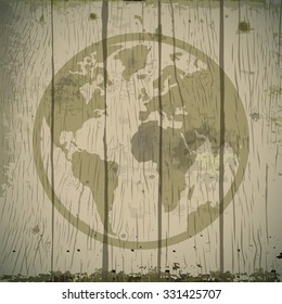fence on which a world map