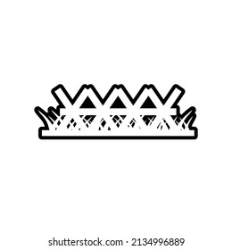 Fence outline icon design template vector isolated