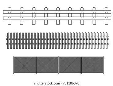 fence outline vectors
