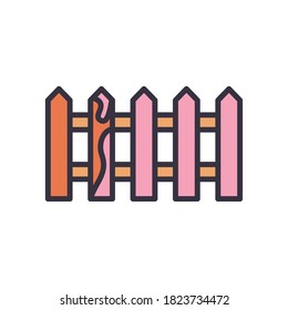 fence with paint line and fill style icon design of Construction working maintenance workshop repairing progress labor and industrial theme Vector illustration