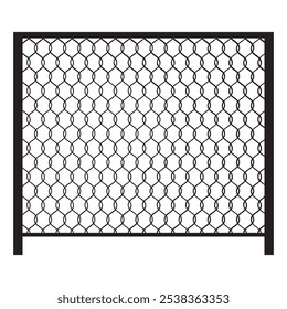 Ícone do painel Cerca. Vetor de malha de arame. Símbolo de grade protetora. Limite da cerca de corrente.