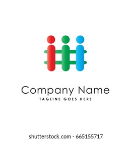 fence people logo template