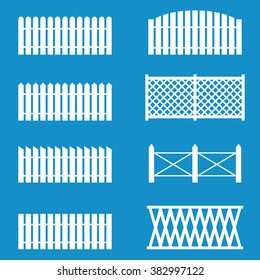 Fence Picket Icon Set . Vector Illustration