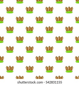 Fence with plants pattern. Cartoon illustration of fence with plants vector pattern for web