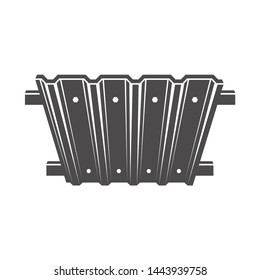 The fence of The profile sheet iron icon in flat style.Vector illustration.