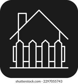 Fence Real Estate icon with black filled line style. barrier, wood, wooden, security, architecture, protection, panel. Vector illustration