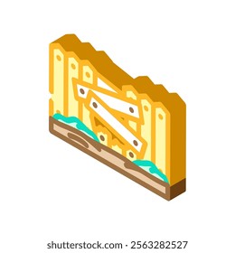 fence repair garden maintenance isometric icon vector. fence repair garden maintenance sign. isolated symbol illustration