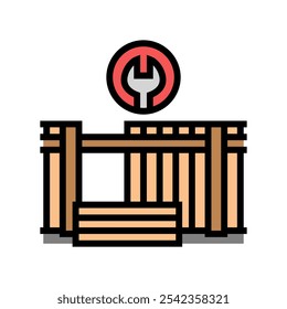 fence repair home maintenance color icon vector. fence repair home maintenance sign. isolated symbol illustration
