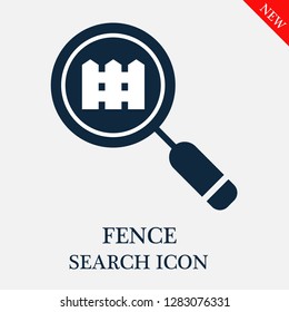 Fence search icon. Editable Fence search icon for web or mobile.