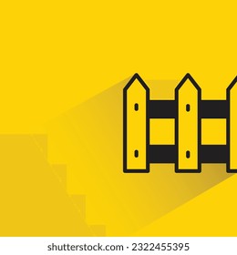 fence with shadow on yellow background