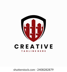 Fence Shield combination logo design template