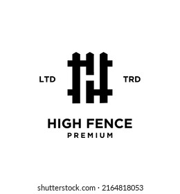 Fence shield with initial letter H vintage logo design