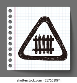 fence sign doodle
