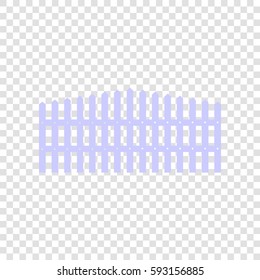 Fence sign illustration. Vector. Periwinkle icon on transparent background.
