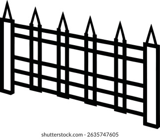 Fence Silhouette Vector Illustration In White Background