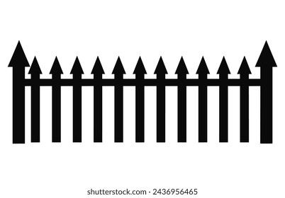 Fence Silhouettes, Set of fence silhouette in flat style vector illustration, Black fence on white background, 
