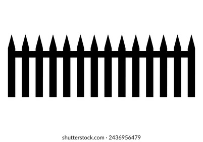 Fence Silhouettes, Set of fence silhouette in flat style vector illustration, Black fence on white background, 
