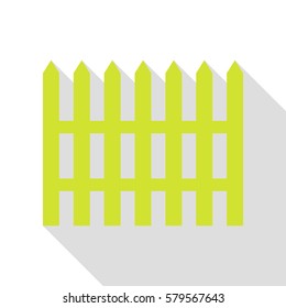 Fence simple sign. Pear icon with flat style shadow path.