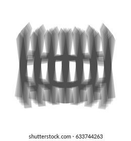 Fence simple sign. Vector. Gray icon shaked at white background.