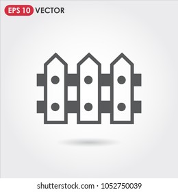 fence single vector icon on light background